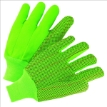 West Chester K81SCNCGRIPD Hi Vis PVC Dot Corded Double-Palm Green Glove